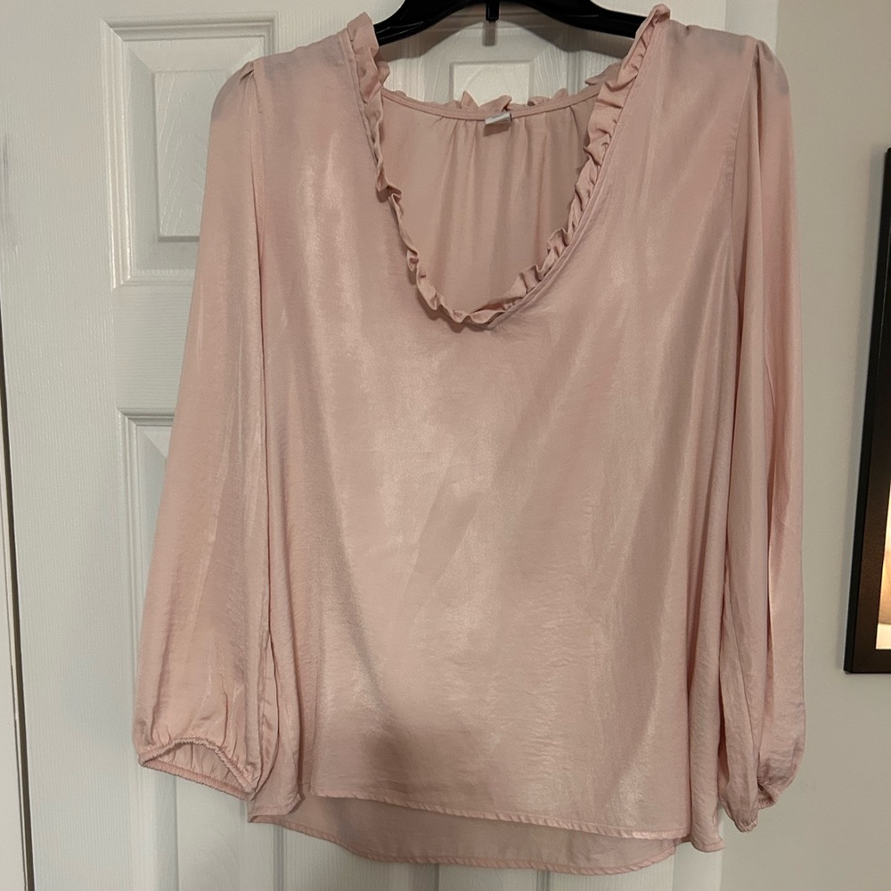 Old Navy Light Pink Ruffled Blouse